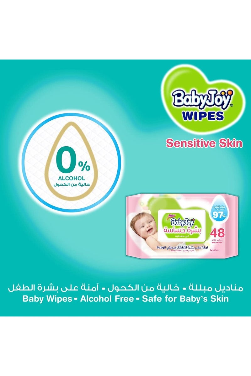 BabyJoy Sensitive Skin Wet Wipes, Unscented,( Pack of 2 )48 Baby Wipes - Image 4