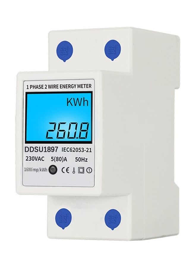 Loquat Rail Electricity Meter White - Image 1