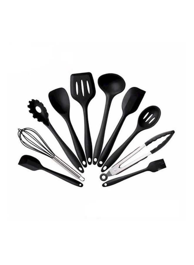 NIBEMINENT 10 Piece Silicone Shovel And Spatulas Black