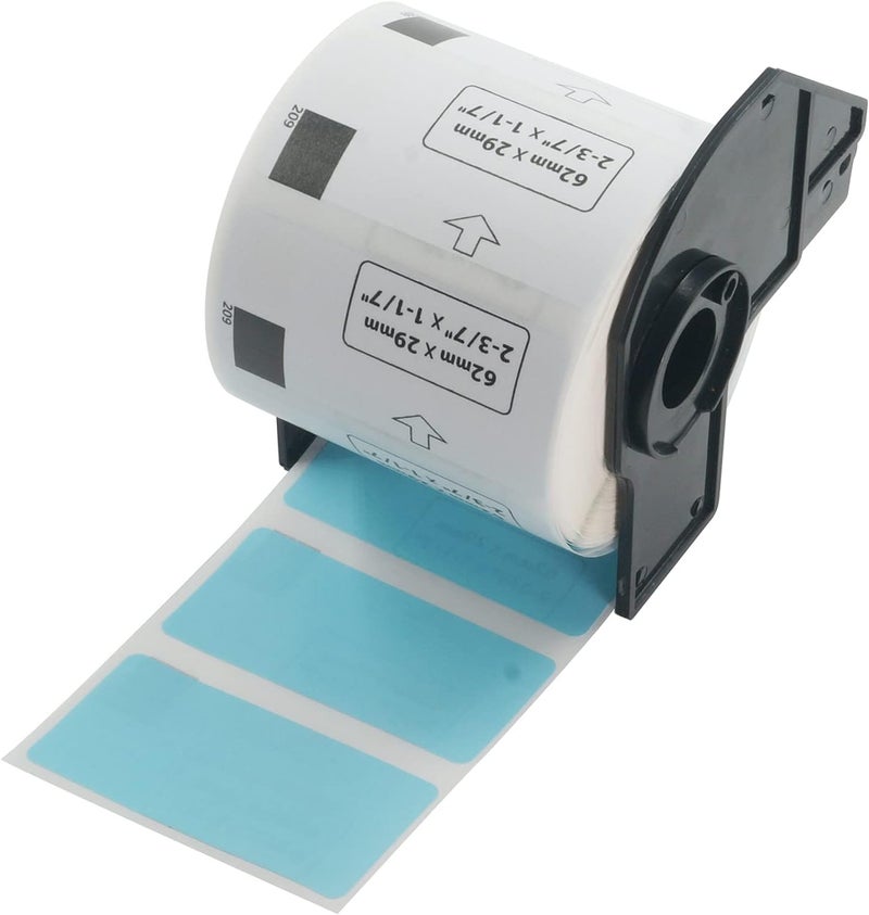 BETCKEY - Small Address/Barcode Labels Replacement for Brother DK-1209 (2.4 in x 1.1 in), Compatible with Brother QL Label Printers [1 Rolls/800 Labels, Light Blue] - Image 1