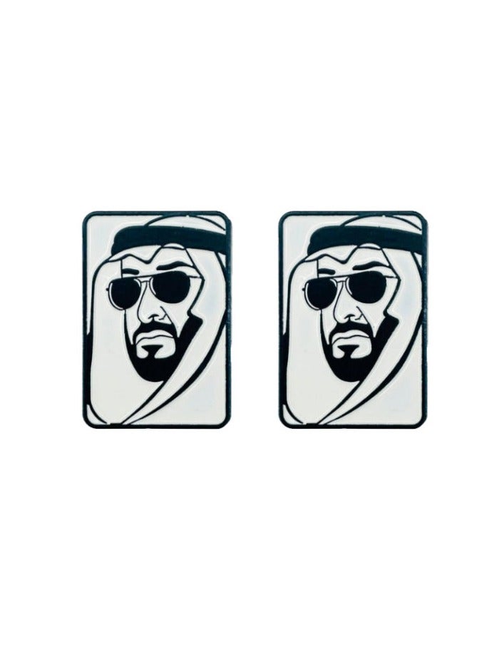 ملصق معدني ثنائي الأبعاد بتصميم شعار الشيخ محمد بن زايد آل نهيان قطعتين 3 سم - Image 1