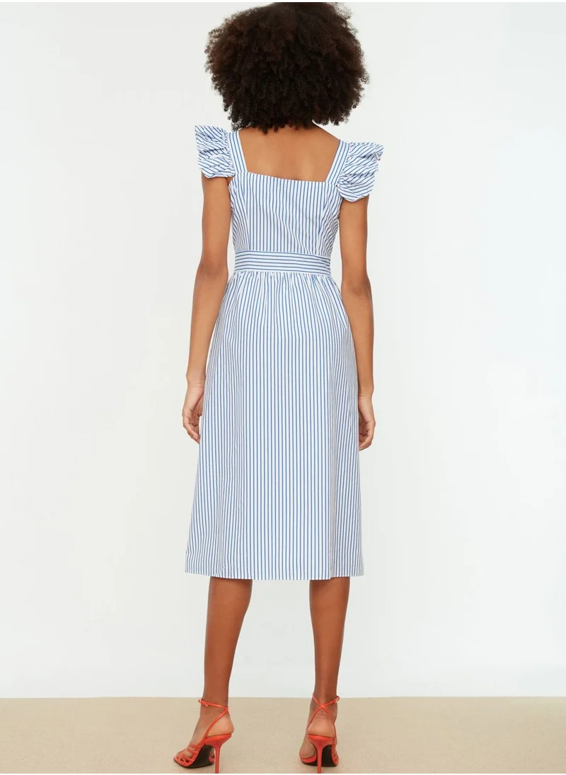 trendyol Ruffle Detail Button Down Dress