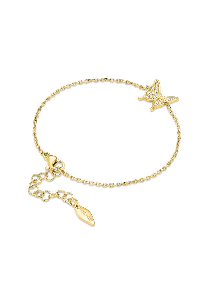 POLICE Spirit Gold-Plated with Crystal-Embedded Butterfly Charm Bracelet for Women  - Image 3
