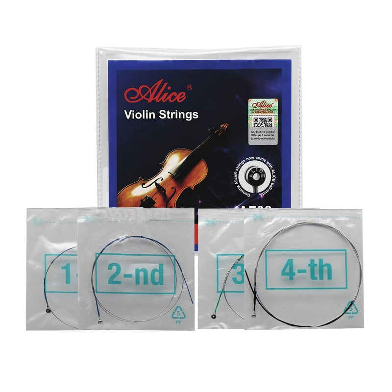 Alice Violin String Set E/a/d/g Violin Strings for Size 1/4 1/2 3/4 4/4 Set Ball, Silver (IKN-A703) - Image 3