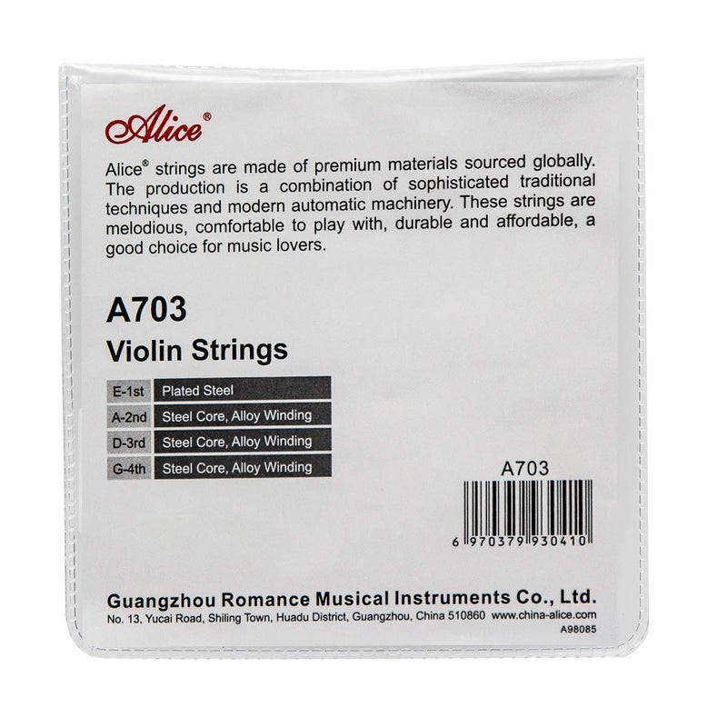 Alice Violin String Set E/a/d/g Violin Strings for Size 1/4 1/2 3/4 4/4 Set Ball, Silver (IKN-A703) - Image 2