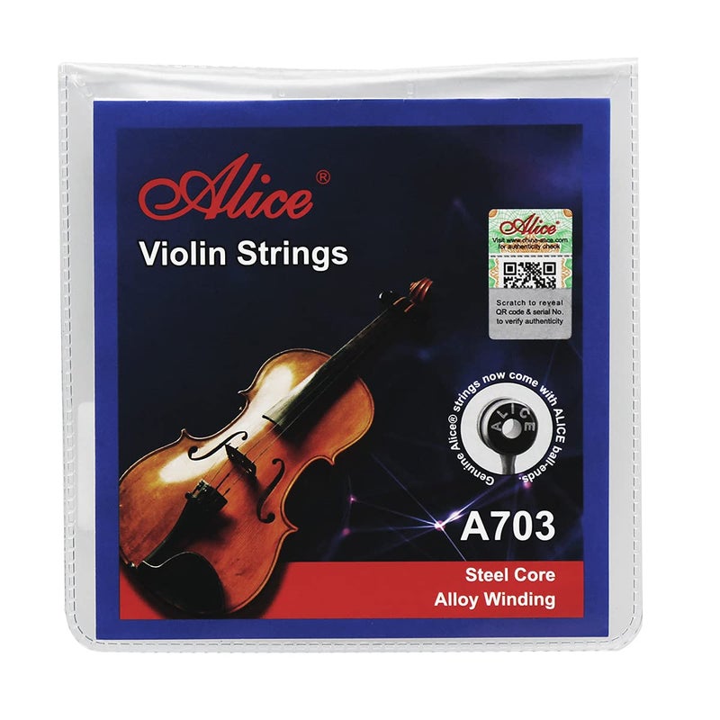 Alice Violin String Set E/a/d/g Violin Strings for Size 1/4 1/2 3/4 4/4 Set Ball, Silver (IKN-A703) - Image 1