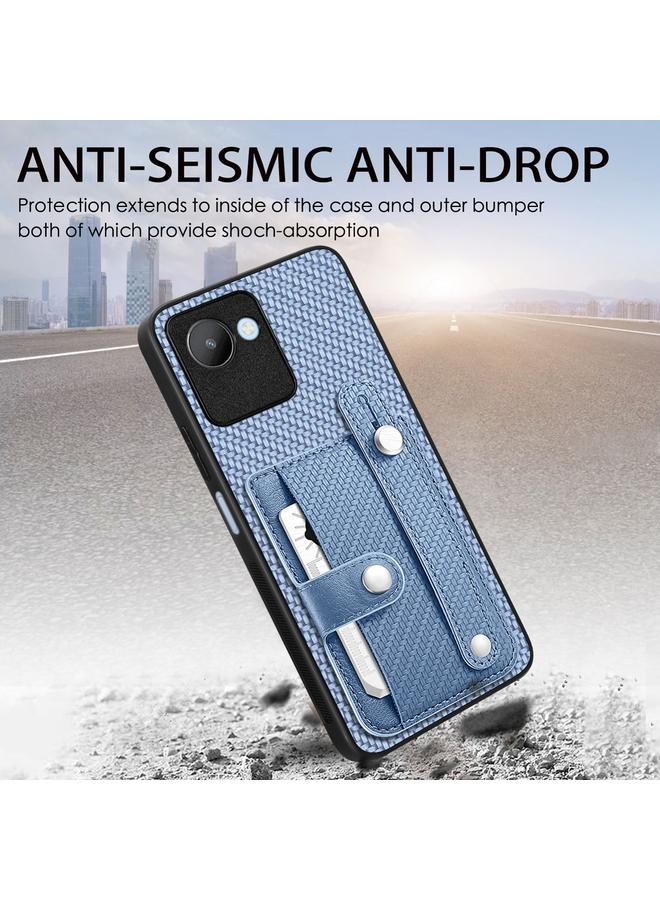 اس-توب جراب لهاتف Realme C30 مزود بسوار معصم ومسند للبطاقات ومحفظة وغطاء خلفي وحافظة هاتف مع سكين أدوات - Image 3