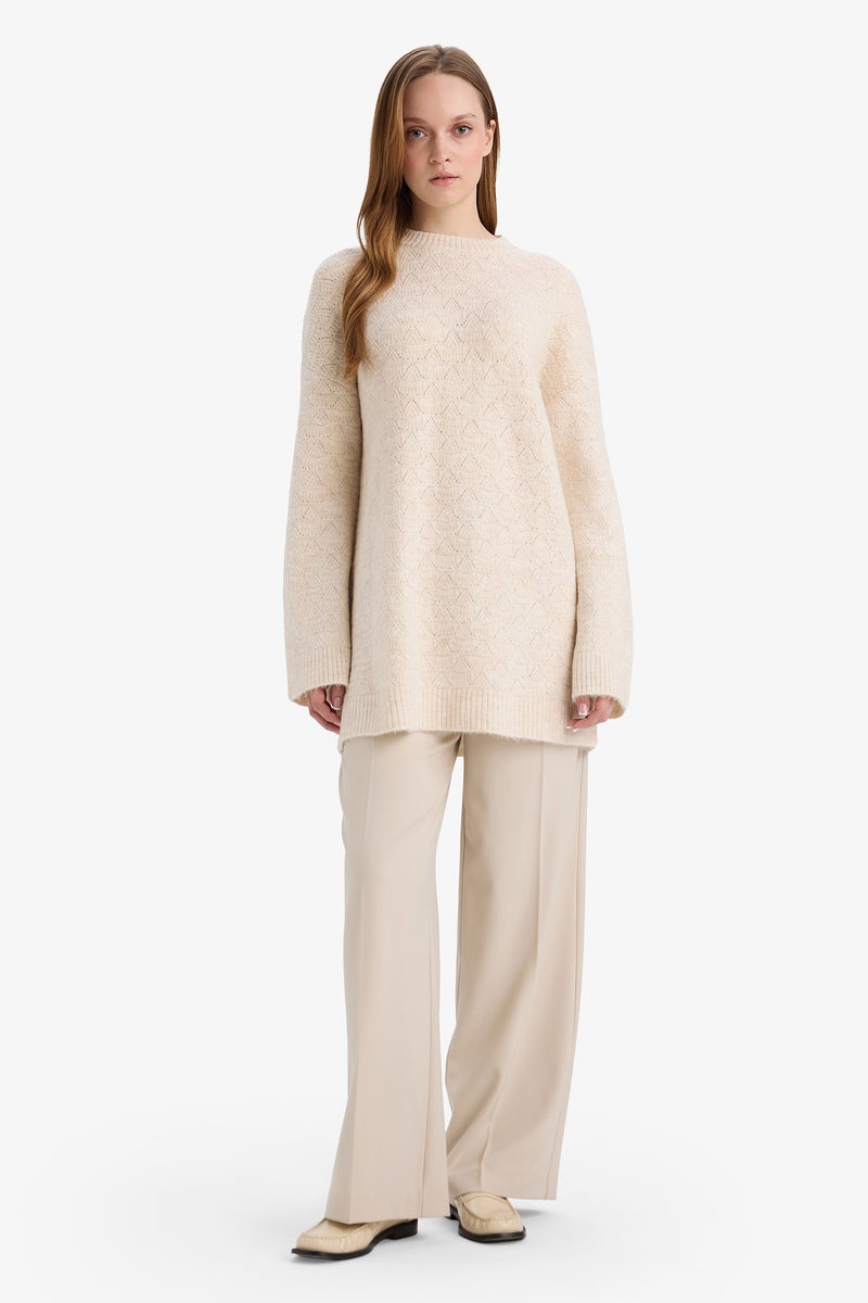 ديفاكتو تونيك تريكو قصة فضفاضة بياقة مستديرة - Image 2