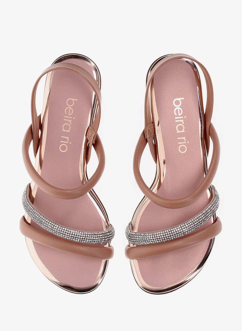 Beira Rio Beige Sandals with Back Strap for Women – Comfortable Slingback Sandals for Girls for Women | Best Price UAE