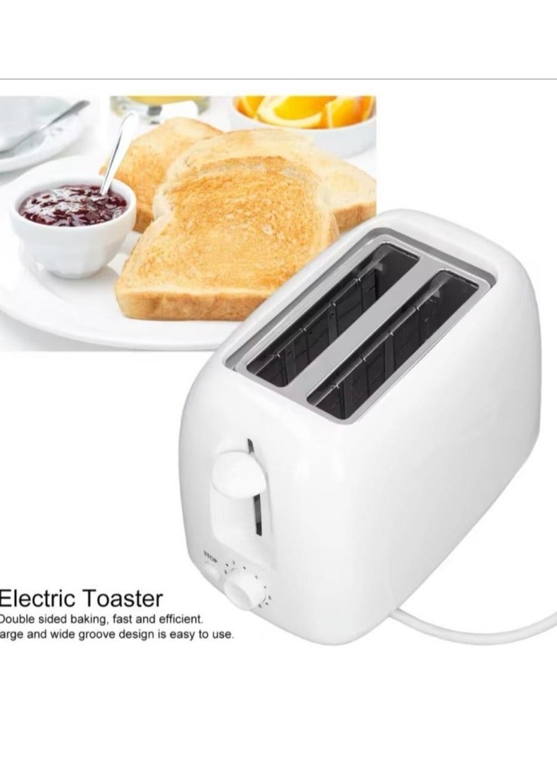 Denx 2-Slice Bread Toaster, 650 Watts, White - Image 2