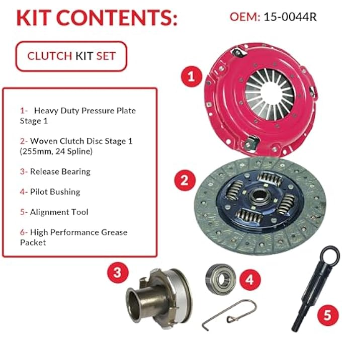 ريحني طقم القابض والكم متوافقان مع فورستر إمبريزا ليجاسي X بيس ليميتد بريميوم سبورت تورينج 25i أوتباك L H6 LL بين VDC 19962012 20L H4 25L 30L قرص قابض المرحلة 1 15004R - Image 4