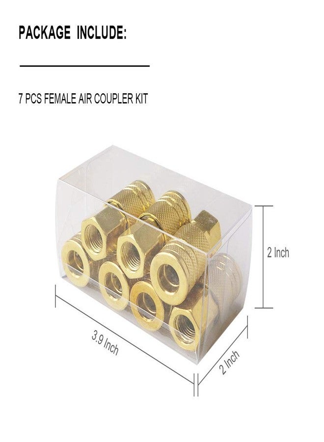 JS TOOLS Grehge eces Female Air Coupler Set, 1/4 Inch NPT Thread and Body Size Quick Connect Air Tool, Industrial Grade M-Style Coupler with Brass Finish for Quickly and Safely Disconnect Air Hose - Image 4