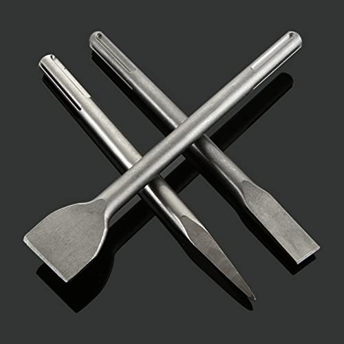 APACALI 6 Pcs SDS Max Bits Chisel Set Hammer Drill Chisel Set 3/4 inch Masonry Concrete Chisel Drill Bits, 11-inch Length Rotary Hammer Chisel Bits Including 50mm Wide Chisel, 25mm Flat Chisel, Point Chisel - Image 2