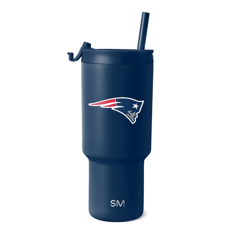 Simple Modern Officially Licensed NFL New England Patriots 30 oz Tumbler with Flip Lid and Straws Insulated Cup Stainless Steel Gifts for Men Women Trek Collection New England Patriots - Image 2