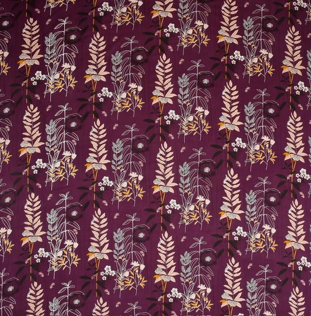 Subtlespreads XXL Premium Cotton Feel Super King Size Printed Bedsheets for Double Bed with 2 Pillow Covers - Bed Sheets for Bedroom (Purple Plants, Super King 108x108), 200 TC - Image 2