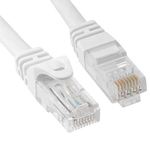 Cmple - RJ45 Cat-6 Ethernet Patch Internet Cable, High Speed Cat6 Network Cable 10 Gigabit, Cat 6 Ethernet LAN Cord with Gold Plated RJ45 Connectors - 3 Feet White - Image 1