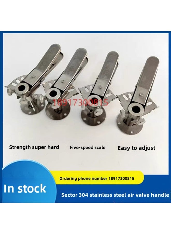 Loquat 304 Stainless Steel Air Valve Actuator Air Volume Manual Fan-shaped Valve Actuator Pressure Nozzle Disc Regulating Valve Anti-handle-Color:304 Stainless Steel Handle + Square Base 1.5  - Image 3