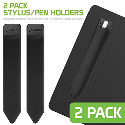 cellet Stylus Pen Holder Elastic Pocket Sleeve 3M Adhesive Sticky Back Compatible with Apple iPad, iPad mini, iPad Air, iPad Pro, Tablets and More (2-Pack Stylus Holder) - Image 2