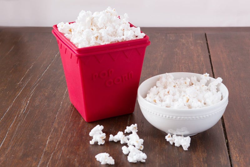 Cestari Microwave Popcorn Popper | Replaces Microwave Popcorn Bags | Healthy Air Popped Popcorn - No Oil Needed | BPA Free Premium European Grade Silicone Popcorn Maker by Cestari Kitchen (Red Makes 8 cups) - Image 3