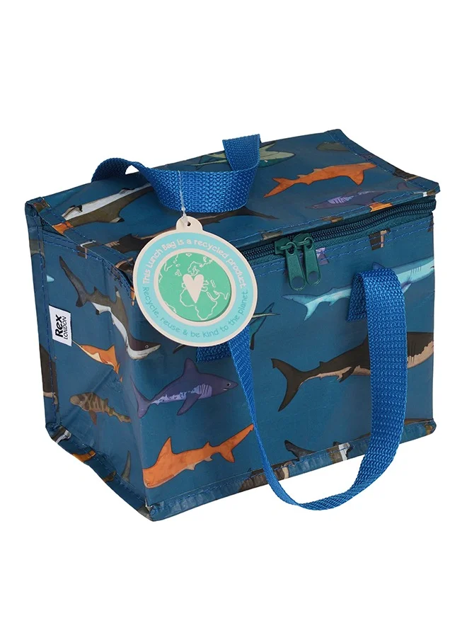 Rex London Sharks Insulated Lunch Bag – Ocean-Themed Kids Lunch Bag for Boys and Girls – Insulated and Water-Resistant with Carry Handle