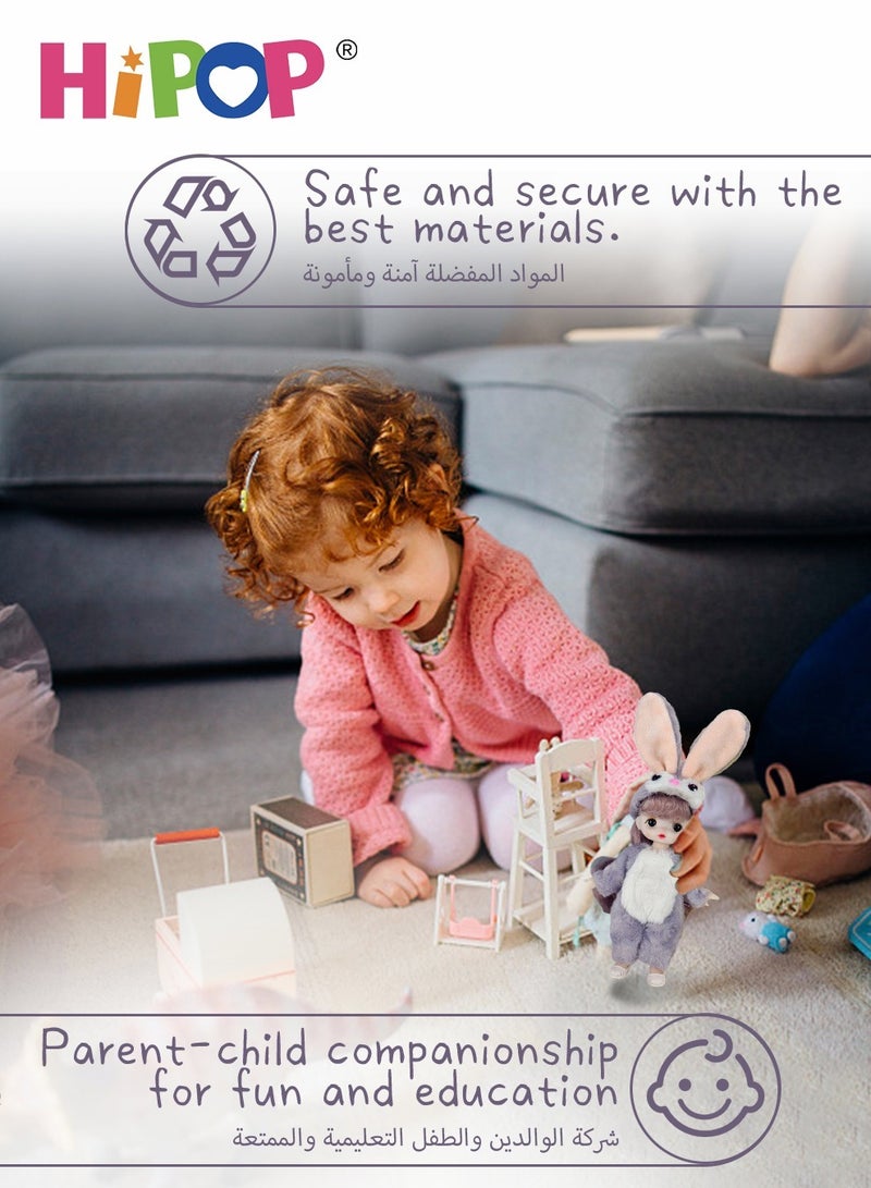 HIPOP Four Pack Dressable Doll Set, Doll Girl,17CM Simulation Exquisite Plush Toy,Birthday Gift - Image 4