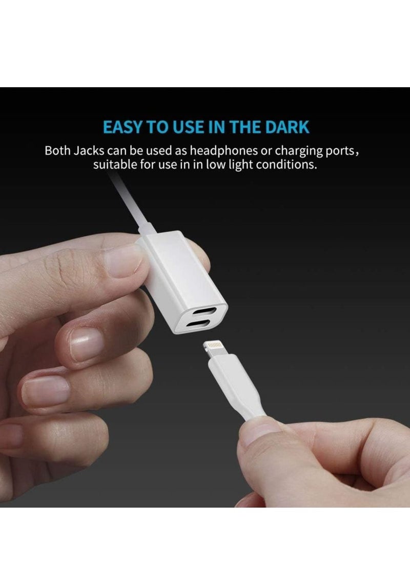 Generic - Dual Lightning adapter & Splitter, Headphone audio & Charge adapter Compatible with iPhone 7/7 Plus, iPhone 8/8 Plus, - Image 1