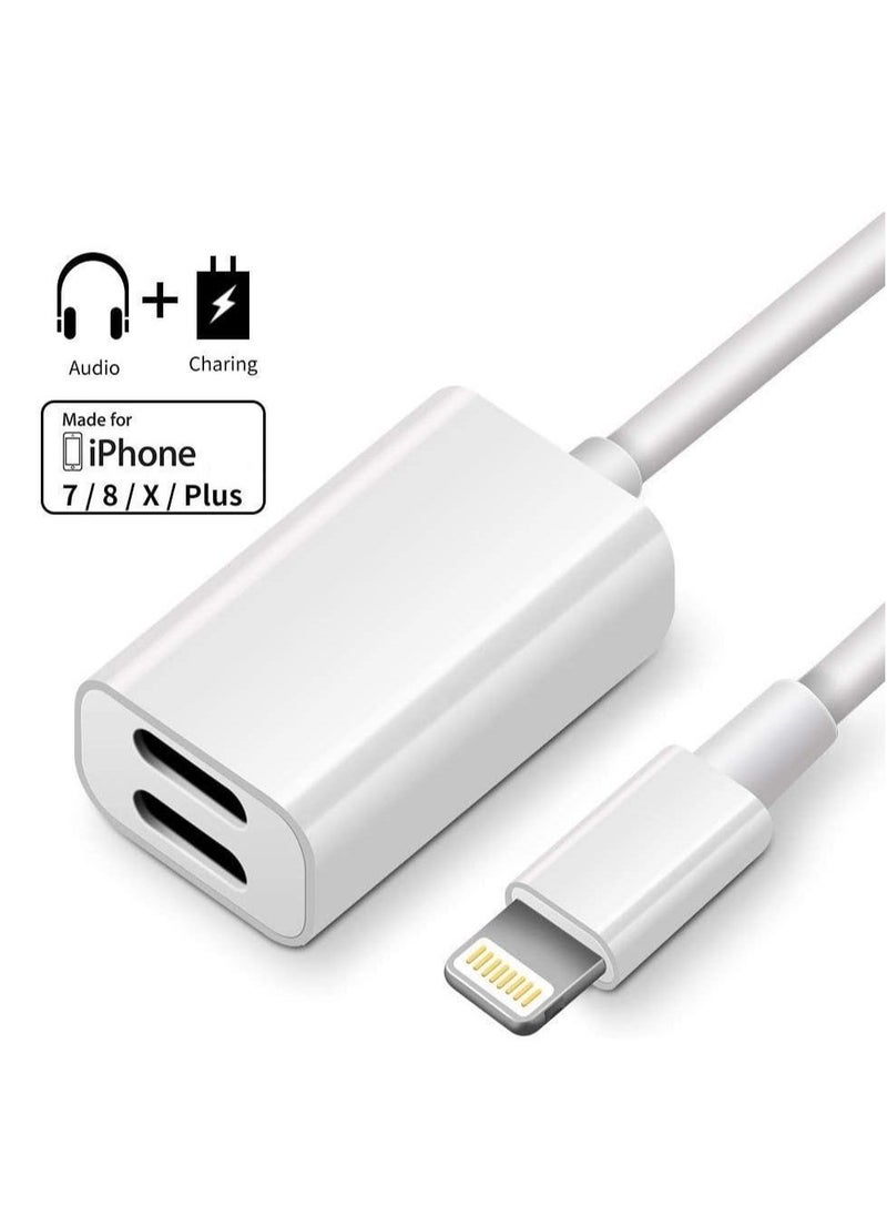Generic - Dual Lightning adapter & Splitter, Headphone audio & Charge adapter Compatible with iPhone 7/7 Plus, iPhone 8/8 Plus, - Image 1