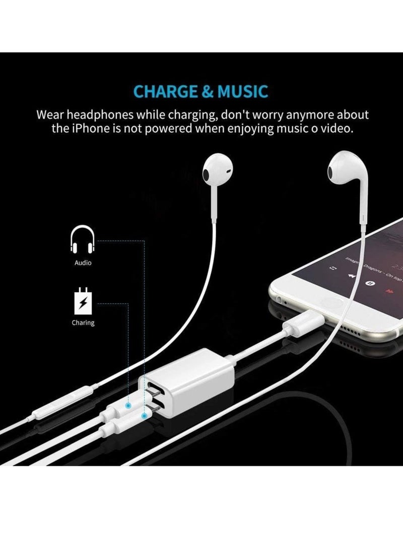 Generic - Dual Lightning adapter & Splitter, Headphone audio & Charge adapter Compatible with iPhone 7/7 Plus, iPhone 8/8 Plus, - Image 1