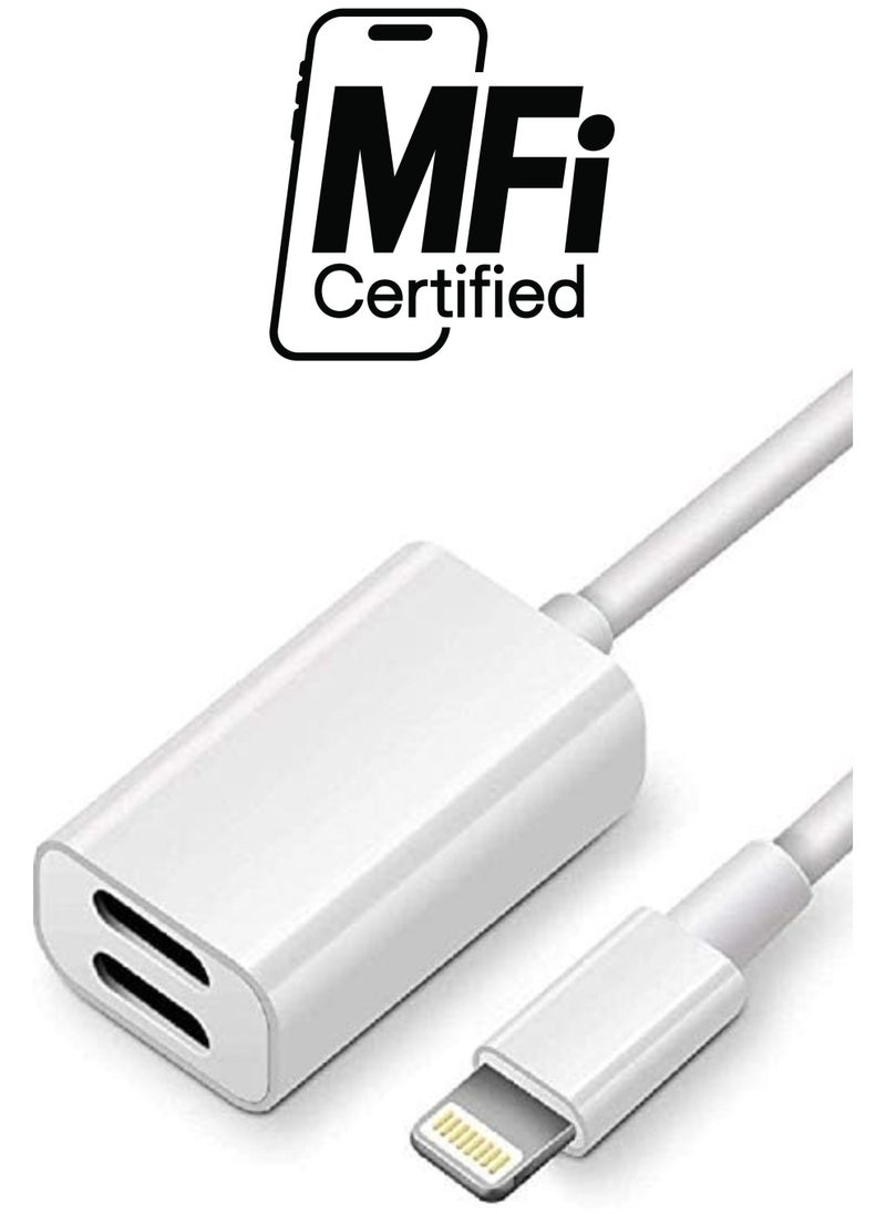 Generic - Dual Lightning adapter & Splitter, Headphone audio & Charge adapter Compatible with iPhone 7/7 Plus, iPhone 8/8 Plus, - Image 1