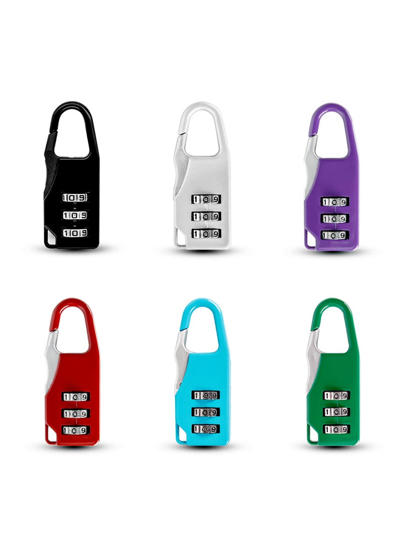 SOLARAE Luggage Locks, Password Travel Lock 3 Digit Sliding Colour Combination Padlocks for Travel Bag Suitcases Backpacks Storage Cabinets (6 Colors) - Image 1