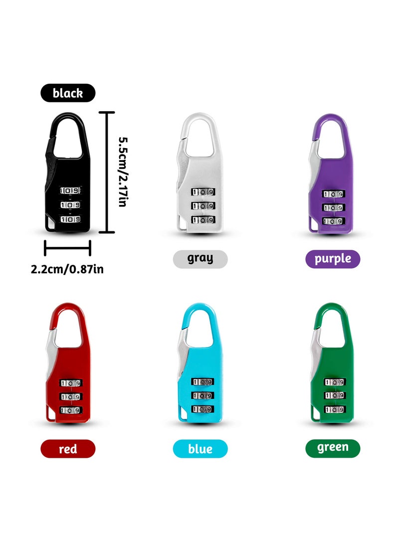 SOLARAE Luggage Locks, Password Travel Lock 3 Digit Sliding Colour Combination Padlocks for Travel Bag Suitcases Backpacks Storage Cabinets (6 Colors) - Image 5