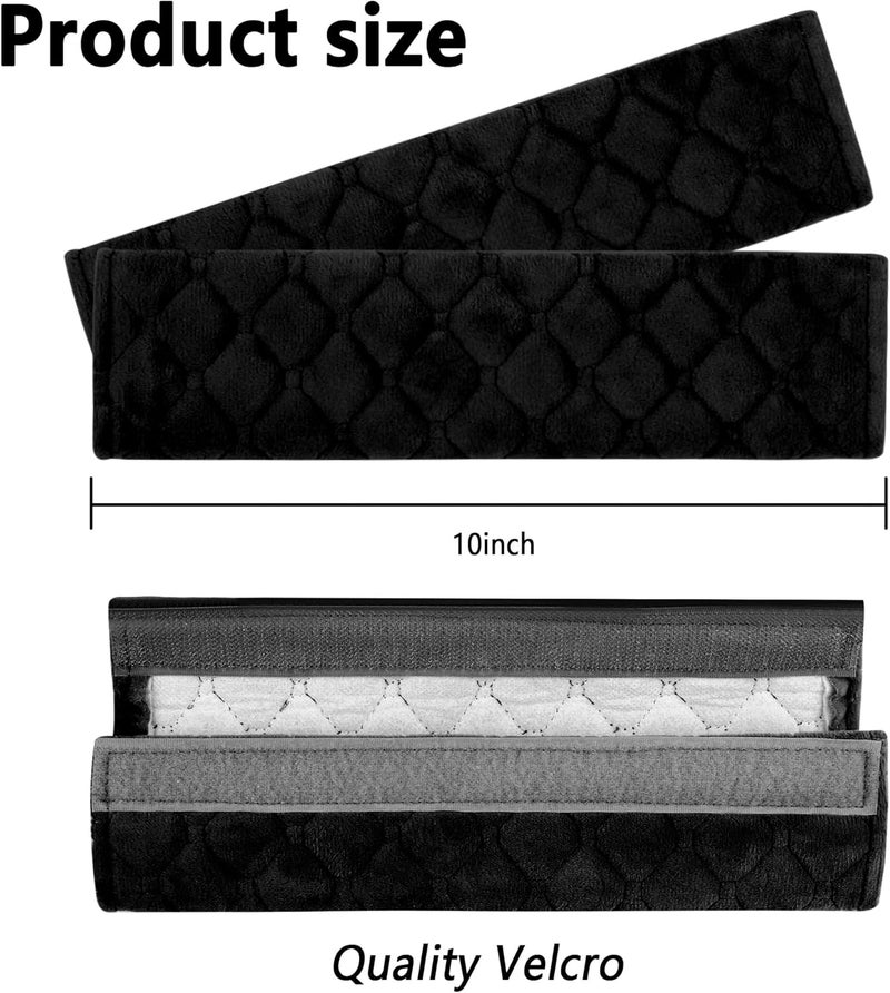 Turcee 2 PCS Auto Seatbelt Covers Soft Seat Belt Cushion,Anti-Friction for a Comfortable Driving,Car Accessories for Men/Women/Kid,Fit with All Cars and Backpacks (Black) - Image 3