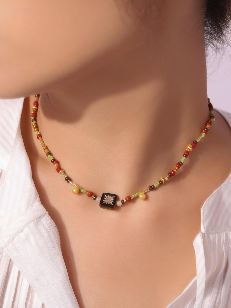 MINACHI Colorful Beaded Choker Necklace, Vintage Style, Simple Minimalist Jewelry for Women - Image 3