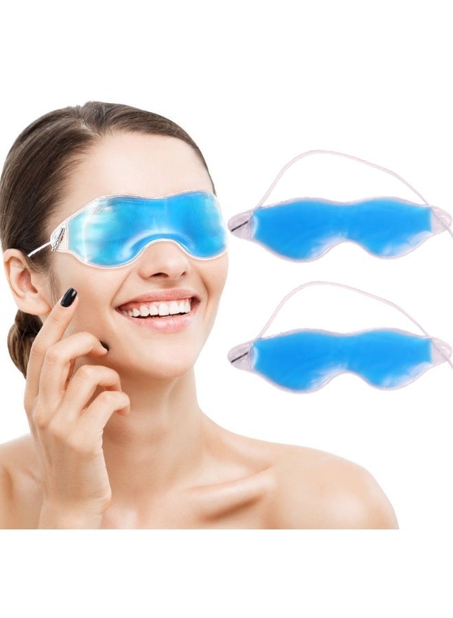GMORO 2 Pcs Ice Packs,Hot and Cold Eye Pads,Eye Mask Eye Protection Beauty PVC Cold and Hot Compress, Reusable, Round Blue Ice Pack,Eye SPA,Small Gel Ice Pack for Heat Stroke Prevention,Skin Care  - Image 1