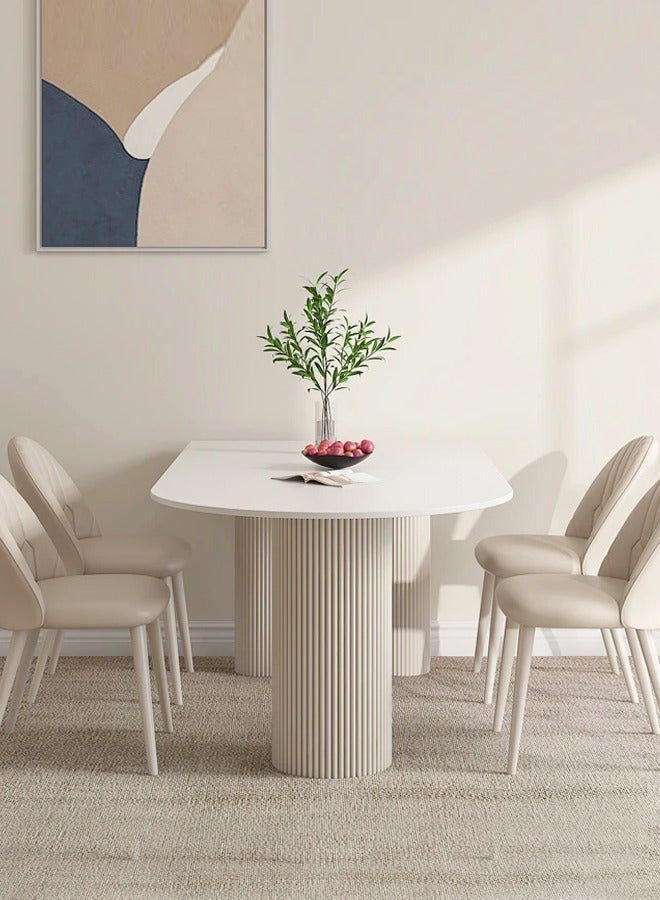 fashionhome طاولة طعام بتصميم حديث قطعة واحدة للمطبخ، طاولة غرفة الطعام البيضاء، غرفة الطعام، المطبخ، غرفة المعيشة، طاولة القهوة الترفيهية، مقاس 120 × 60 × 75 سم - Image 3