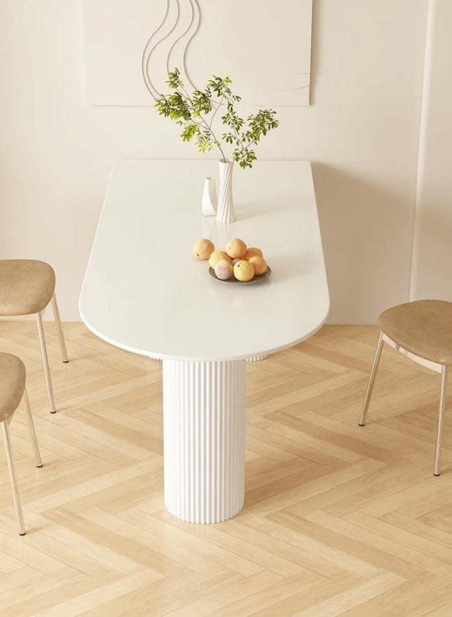 fashionhome طاولة طعام بتصميم حديث قطعة واحدة للمطبخ، طاولة غرفة الطعام البيضاء، غرفة الطعام، المطبخ، غرفة المعيشة، طاولة القهوة الترفيهية، مقاس 120 × 60 × 75 سم - Image 4