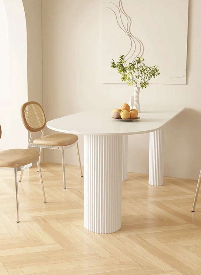 fashionhome طاولة طعام بتصميم حديث قطعة واحدة للمطبخ، طاولة غرفة الطعام البيضاء، غرفة الطعام، المطبخ، غرفة المعيشة، طاولة القهوة الترفيهية، مقاس 120 × 60 × 75 سم - Image 5