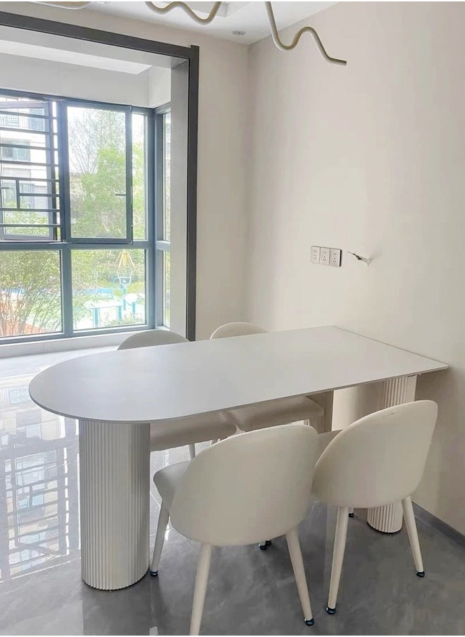 fashionhome - 1-Piece Modern Design Dining Table for Kitchen White Dining Room Table Dining Room Kitchen Living Room Leisure Coffee Table 120x60x75 cm - Image 1