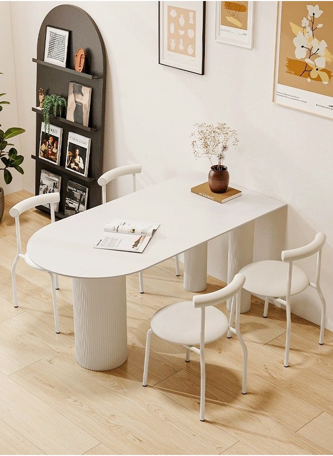 fashionhome - 1-Piece Modern Design Dining Table for Kitchen White Dining Room Table Dining Room Kitchen Living Room Leisure Coffee Table 120x60x75 cm - Image 1