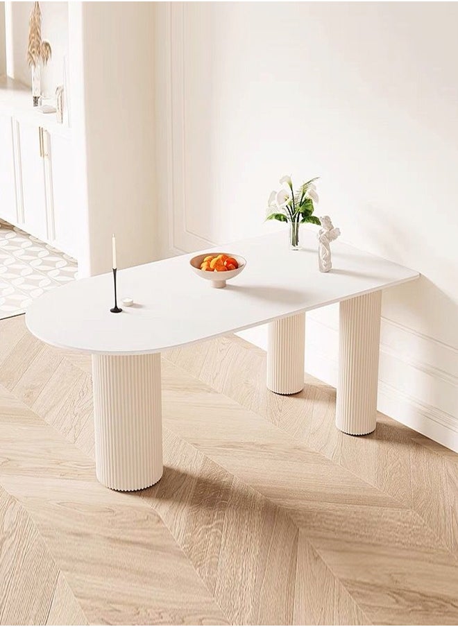 fashionhome - 1-Piece Modern Design Dining Table for Kitchen White Dining Room Table Dining Room Kitchen Living Room Leisure Coffee Table 120x60x75 cm - Image 1