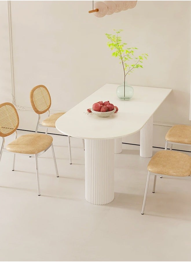 fashionhome - 1-Piece Modern Design Dining Table for Kitchen White Dining Room Table Dining Room Kitchen Living Room Leisure Coffee Table 120x60x75 cm - Image 1