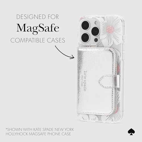 kate spade new york Morgan MagSafe Wallet/Card Holder for Phone, Metallic Silver, Lightweight - Image 4