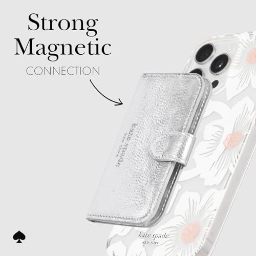 kate spade new york Morgan MagSafe Wallet/Card Holder for Phone, Metallic Silver, Lightweight - Image 5