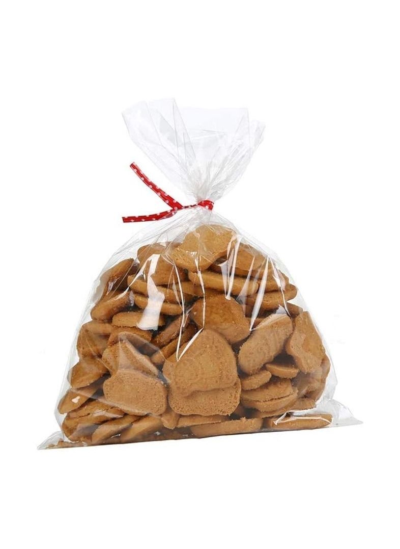 Party with Emma 100 Sets Clear Plastic Cellophane Bags with 6 Colored Twist Ties for Gifts Party Favors Bag Cookies Biscuit Gift Bag Candy Bag  - Image 2