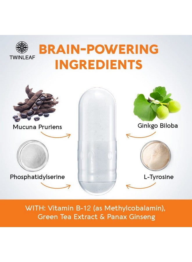 TWINLEAF Dopamine Brain Food Natural Supplement 1000 Mg Blend Made In Usa Vitamin B 12 Ltyrosine To Increase Motivation Boost Your Mental Drive 60 Caps - Image 4