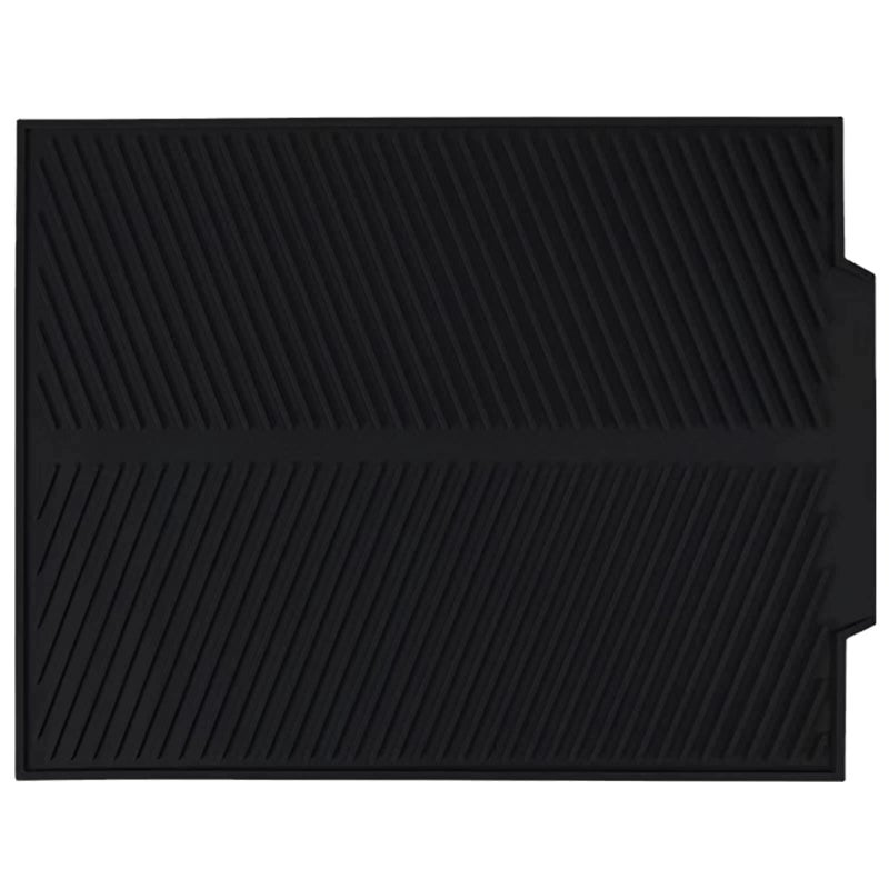 MAOSGO Dish Drying Mat for Kitchen Counter Silicone Large Dish Drying Pad Easy Clean Nonslipping Heat Resistant Dish Rack Mat Foldable Dish Drain Mat Black