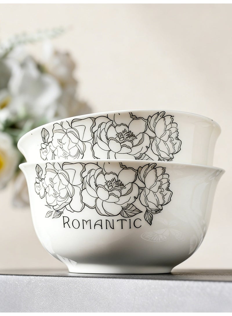 16-Piece Romantic Floral Ceramic Tableware Set with Plates Bowls Spoons, Complete Gift Box, Ideal for Family Gatherings & Housewarming - Image 4