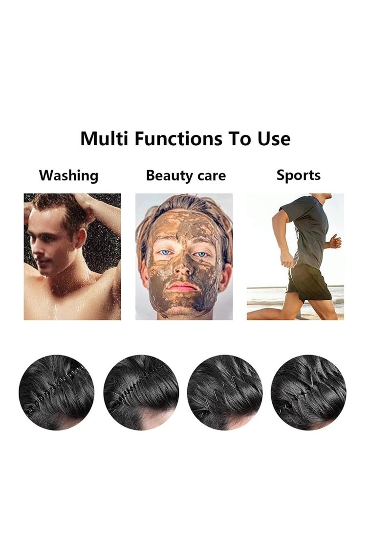 ECVV - 6PCS Metal Wavy Hair Bands, Unisex Elastic Spring Wavy Headband for Women Men, Sports Fashion Metal Hair Hoops Headwear Accessories Black - Image 1