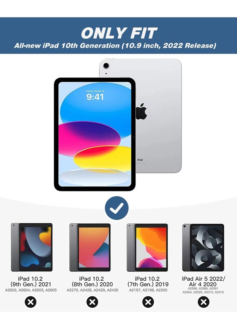 JAJEEK "iPad 10th Generation Case (10.9 Inch, 2022) – Smart Case with Pencil Holder, Soft TPU Back, Auto Wake/Sleep Support – Navy Blue" - Image 2