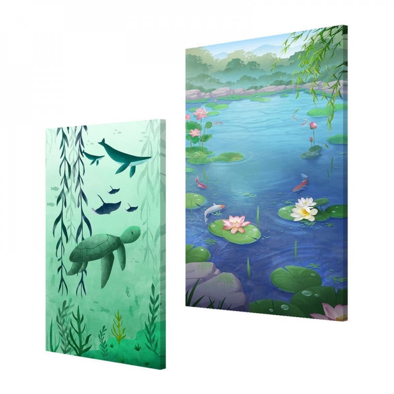 ماركتنا لوحة قماشية ثنائية بتصميم سلحفاة - Image 2